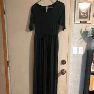 Hunter green maxi dress